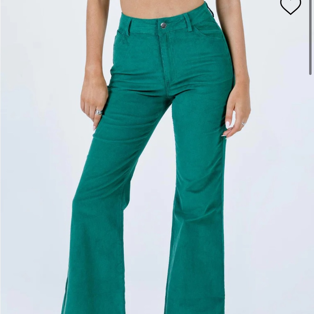 Princess Polly Emerald Green Corduroy Flare Pants
